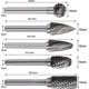thumbnail image 2 of 5pcs Kit Tungsten Carbide Rotary Burrs Double Cut 6mm Shank 10mm Head Dremel Tool Drill Electric Sander, 2 of 5