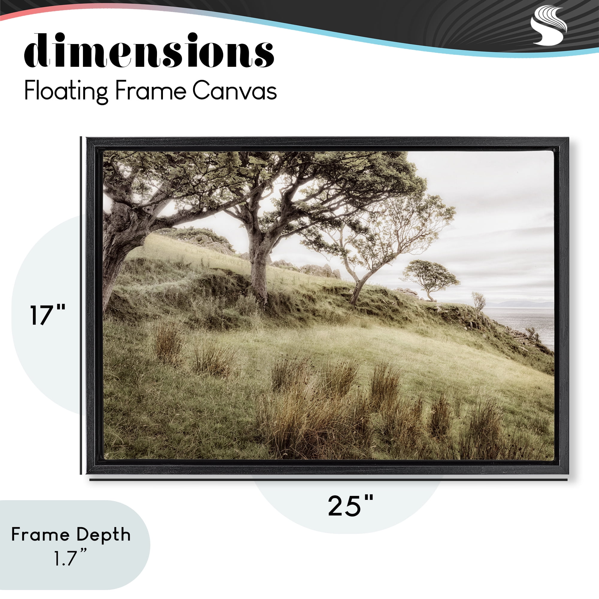Stupell Industries Irish Hillside Landscape Black Framed Floater Canvas Wall Art, design by Andy Amos