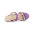 thumbnail image 4 of BLISSFUL STEP Women's Glitter Rhines Stiletto Heel Sandals Purple 10, 4 of 8