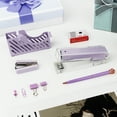 thumbnail image 5 of Creechwa Purple Desk Accessory Kit, Acrylic Stapler Set, Office Supplies Set for Women and Student, with Tape Dispenser, Staple Remover, Ballpoint Pen, 1000 Staples, Gift Bag and Gift Boxes, 5 of 7