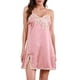 thumbnail image 1 of Gibobby Camisón corto de satén para mujer Día de San Valentín Camisón y satén para mujer, ropa dormir Sexy, vestido noche, negligés cortos(Rosa,G), 1 of 4