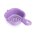 thumbnail image 2 of SugarBloom Two-Layer Fruit and Berry Strainer Basket with Handle, Removable Draining Basket for Kitchen, Handheld Colander for Blueberries, Veggies, and Small Fruits,Purple, 2 of 7