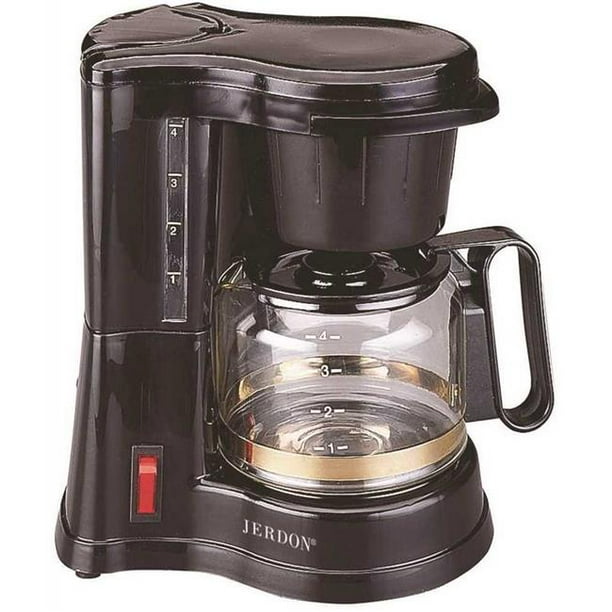 Jerdon CM430WD 4Cup Black Drip Coffee Maker, Black