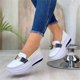 thumbnail image 2 of Light Blue38Mocasines cómodos con plataforma para mujer, zapatos informales planos de Pu para caminar, estilo Vintage, 2 of 5
