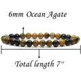 thumbnail image 2 of Angelstones Bracelet Extensible Unisexe en Perles Rondes de 6 mm en Agate Océan Naturelle, 2 of 5