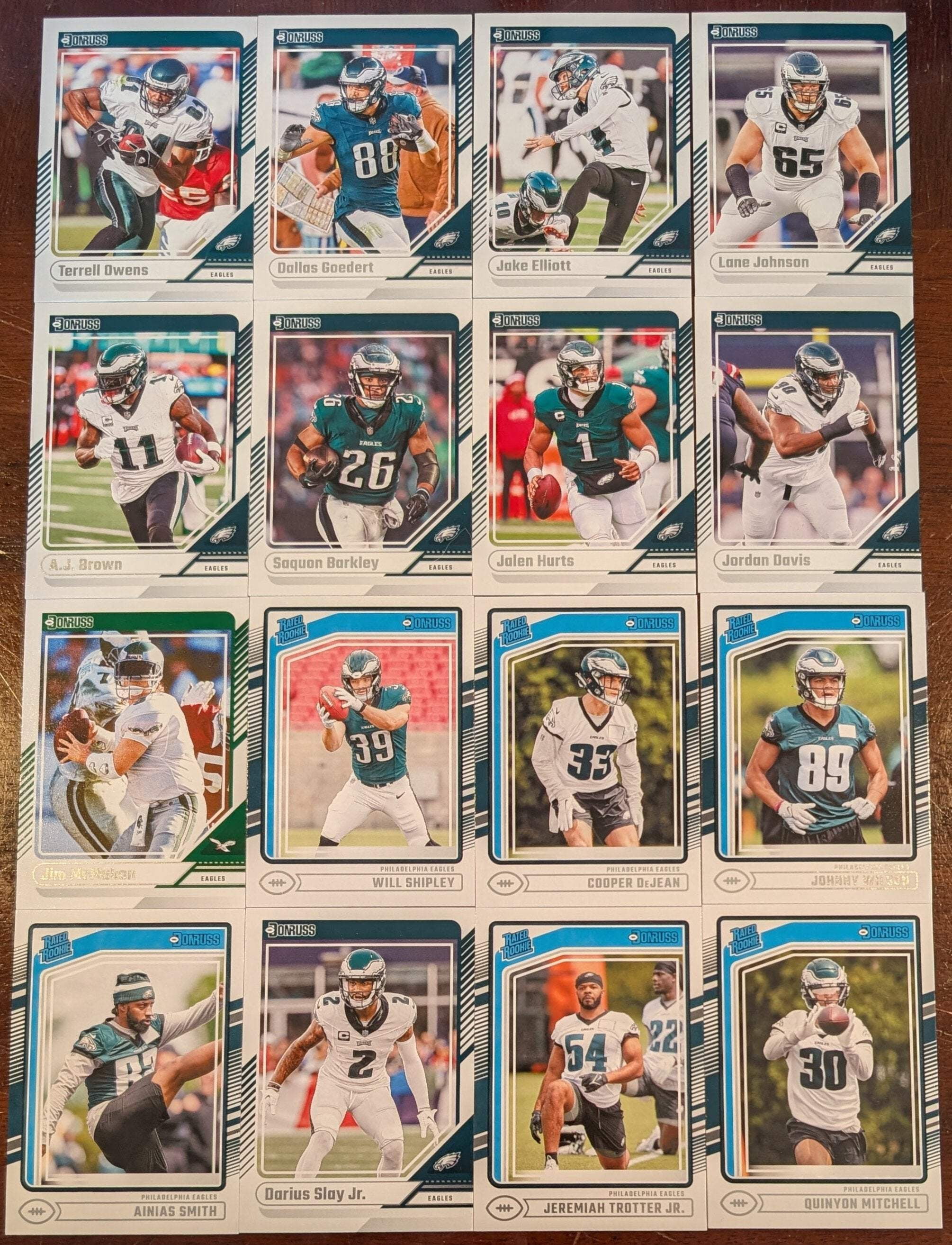 NFL 2024 Donruss Football Philadelphia Eagles Trading Card Team Set