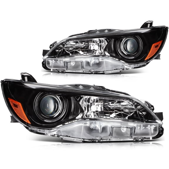 ECCPP Headlight Assembly For Toyota for Camry 2015 2016 2017 Black Housing Amber Reflector Clear Lens