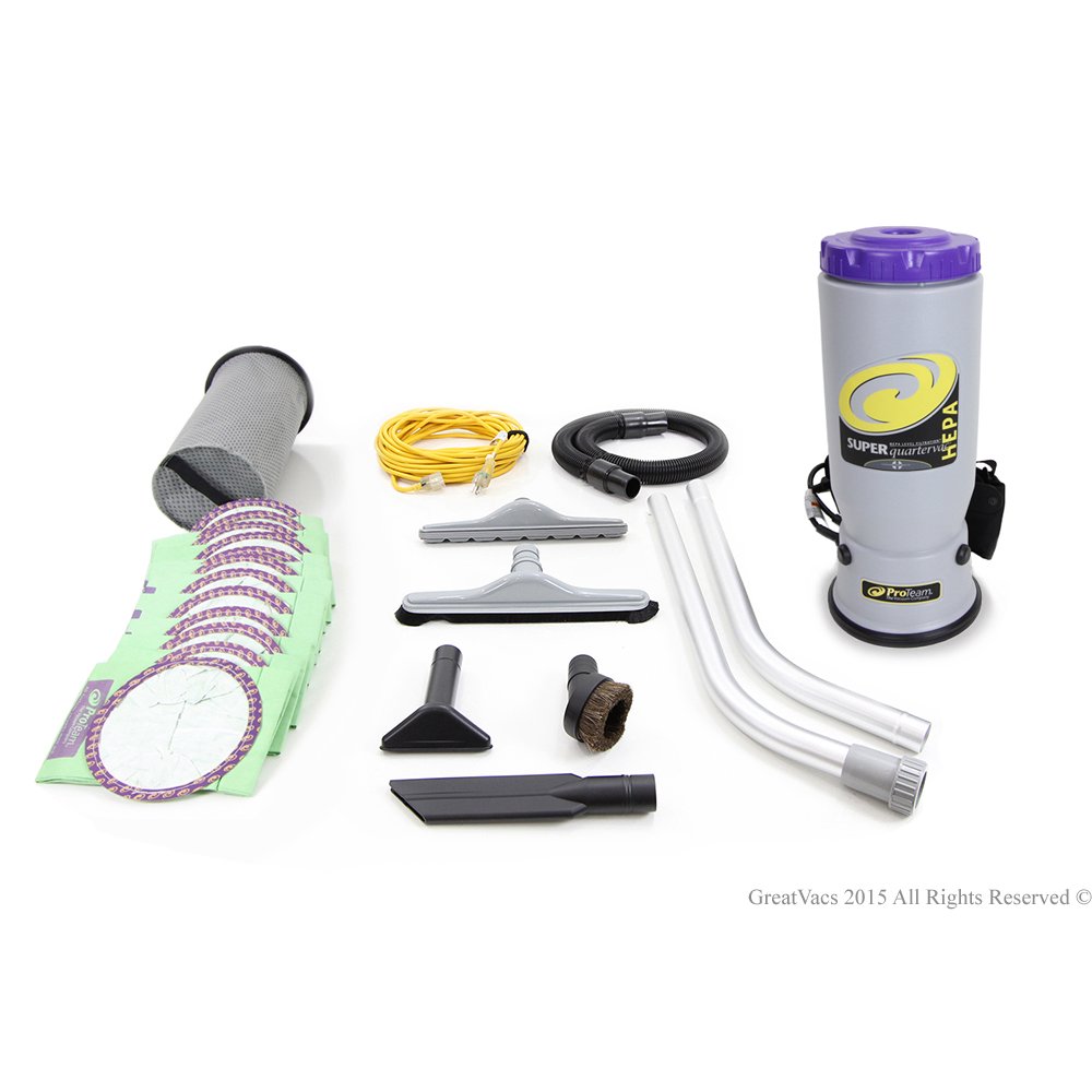 More Powerful Proteam Super QuarterVac Commercial Backpack Vacuum