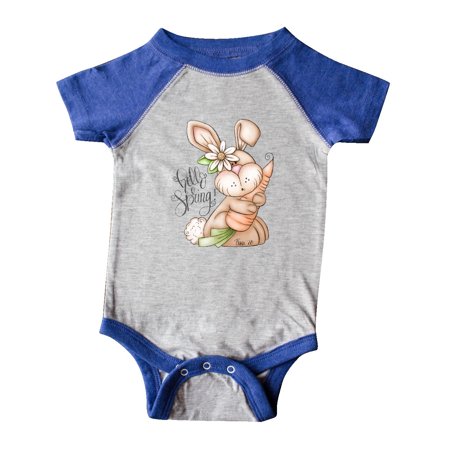 

Inktastic Hello Spring Bunny Rabbit Gift Baby Girl Bodysuit