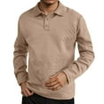 thumbnail image 4 of FYDUU Mens Classic Golf Shirt Men's Trendy Fall Winter Tops Texture Long Sleeve Polo Shirts Men's Sports Shirt Basic Stylish Golf Shirt, 4 of 7