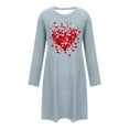 thumbnail image 5 of LSLJS Nightgowns for Women Crewneck Long Sleeve Pajamas Trendy Casual Valentine's Day Heart Print Sleep Shirts, Gifts for Women, 5 of 6
