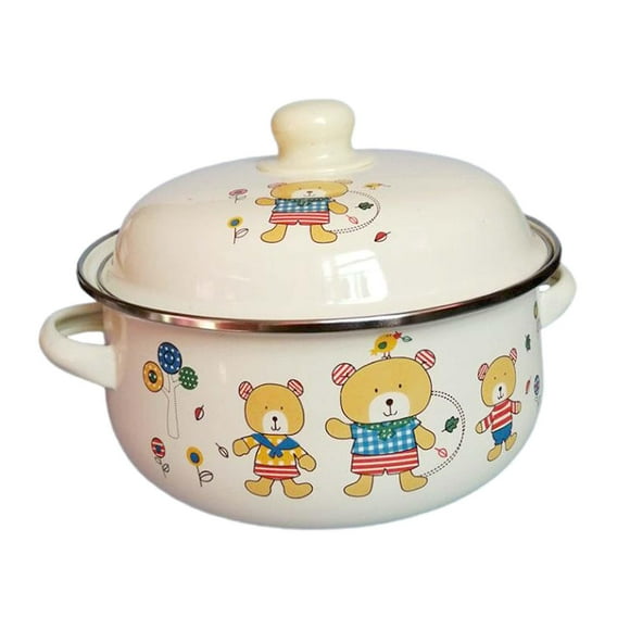 Lipstore Cookware Pot Creative Multiuse with Lid Slow Cooker for Food Cereals Noodles Bear
