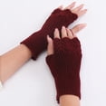 thumbnail image 3 of Femmes Gants Sans Doigts Tricotés Demi-Doigts Mitaines Gants d'Ordinateur, 3 of 10