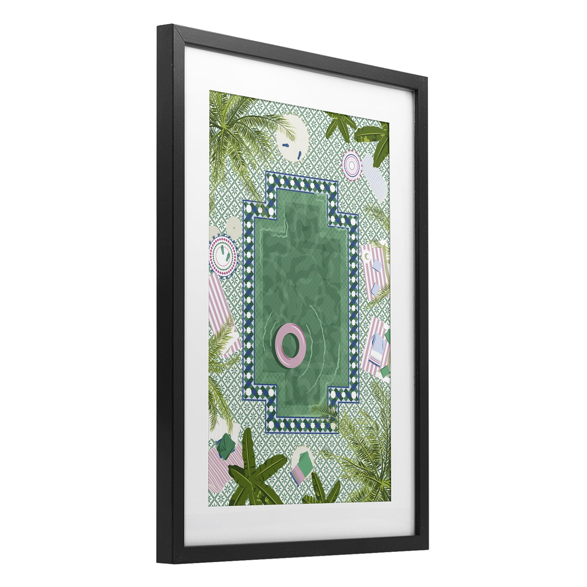 Stupell Industries Morocco Riad Pool Black Framed Print Under Glass, design by Vero Illustrates