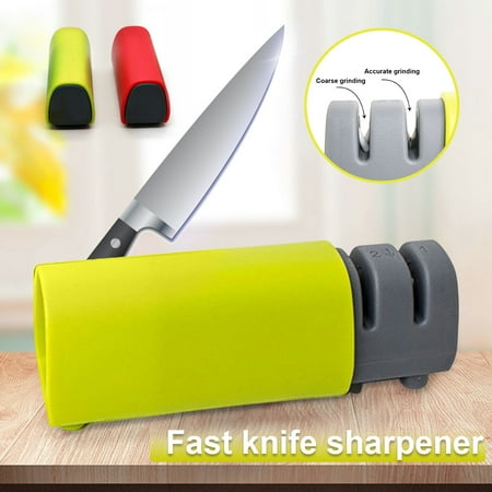 

huanledash Manual 2 Stages Stainless Steel Quick Knife Sharpener Whetstone Kitchen Gadgets
