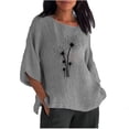 thumbnail image 2 of Hauts d'Été pour Femmes, Imprimé Aguichant d'Été, Bouton Régulier, Col Rond, Manches Courtes, Blouses d'Été pour Femmes en Liquidation, 2 of 5