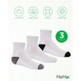 thumbnail image 6 of MeMoi Unisex Quarter-Crew Kids Sport Socks 3-Pack (Medium, Black/White/Gray), 6 of 7
