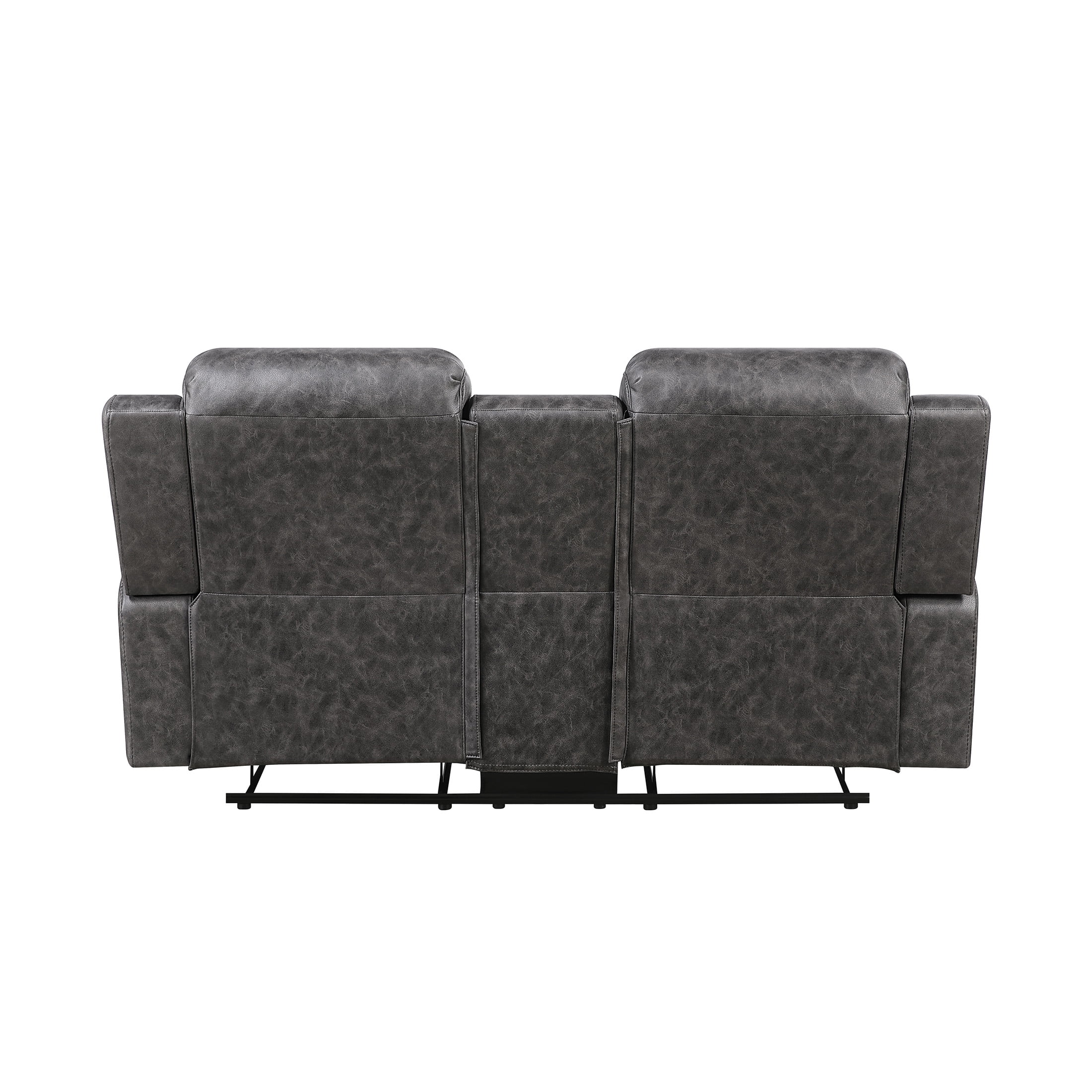 OakvillePark Vensley Microfiber Manual Double Reclining Love Seat with Center Console, Charcoal