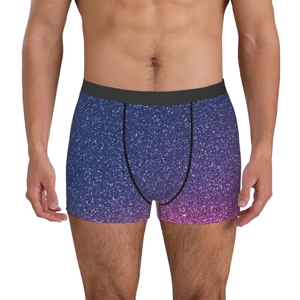 Balery Violet Glitter Calzoncillos bóxer para hombre, ropa interior de algodón suave y transpirable con cinturilla de nailon-XX-Large