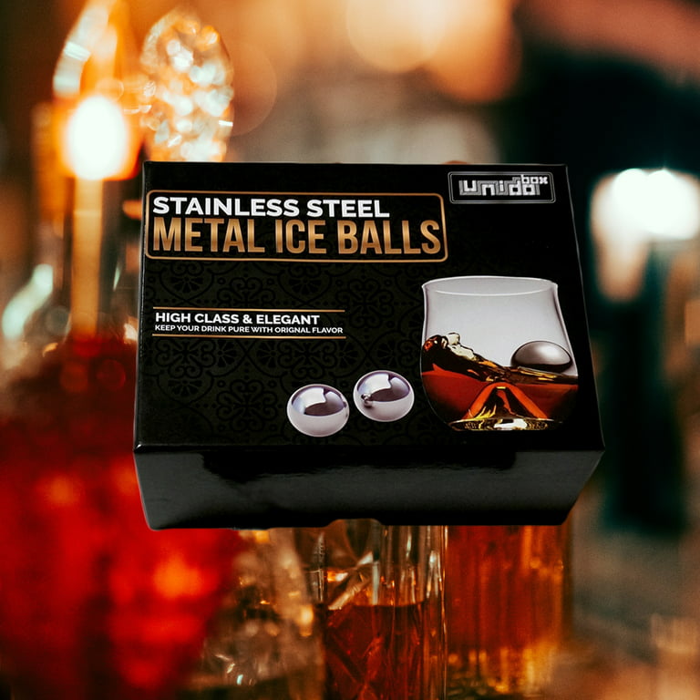 6 Pcs Golf Ball Whiskey Chillers Whiskey Ball Father's Day Gifts for Men  Glass Whiskey Rocks Balls Reusable Ice Cubes Chilling Rocks with Tong and  Box