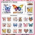 thumbnail image 2 of 20 Pcs UV DTF Cup Wraps 10 Styles Butterfly Stickers Watercolor Flowers Rub on Decals Waterproof Transfer Stickers for 16 OZ Glass Cups Wood Crafts colorful, 2 of 9