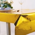 thumbnail image 4 of BalsaCircle 40" x 90" Gold Metallic Rectangular Disposable Plastic Tablecloth Tables, 4 of 7