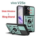 thumbnail image 2 of Funda vivo V25e V25 Case Carcasa Duro Ventana Deslizante Proteger La Cámara Soporte De Anillo Anti-huella Digital a prueba de choques, 2 of 4