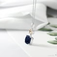 thumbnail image 4 of Gem Stone King 925 Sterling Silver Blue Sapphire and Peach Morganite Pendant Necklace for Women (5.20 Cttw, Gemstone September Birthstone, Cushion 10MM, Round 6MM), 4 of 4