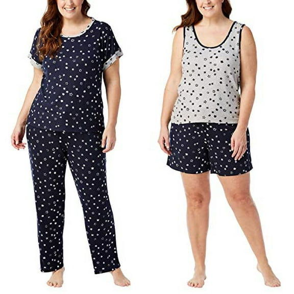 Lucky Brand Ladies' 4Pc PJ Set Super Soft Knit Size: XXL, Color: Stars