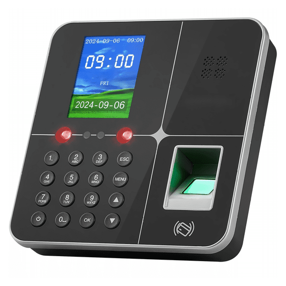 Time Clock for Employees - Biometric Fingerprint Time Clock with RFID & Face Recognition, PIN, USB Export, No Monthly Fees - Small Business Time Attendance System