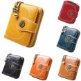 thumbnail image 3 of Carteras cortas de cuero de cera de aceite Vintage para mujer, pequeño monedero bonito, monedero, tarjetero, bolso de mano para mujer Noticed BB6693-01, 3 of 7