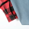 thumbnail image 6 of ZCFZJW Men's Plaid Button Up Blouse Top Patchwork Color Block Long Sleeve Lapel Collared Shirts Lightweight Thin Jacket Shirts with Pockets XXL, 6 of 6