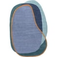 thumbnail image 6 of Rugs USA Greenwich Abstract Wool Area Rug, 5' x 8', Shaped, Greenwich Blue Multicolor, 6 of 9