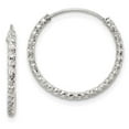 thumbnail image 2 of Sterling Silver Diamond Cut Hoop Earrings, 2 of 3