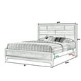 thumbnail image 5 of Benjara Asir King Size Bed, Geometric Panel Headboard, Modern Gray Wood Finish, 5 of 5