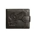 thumbnail image 1 of Tonnylam Cartera corta de cuero genuino para hombre, estilo casual de negocios, con estampado retro de águila., 1 of 5