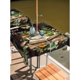 thumbnail image 2 of Square Outdoor Tablecloth with Umbrella Hole Forest Frog Outside Table Cloth Waterproof Patio Table Cover Green Botanical Mushroom Butterfly Black Zipper Tablecloths for Picnic Camping 60x60 Inch, 2 of 8