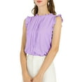 thumbnail image 6 of INSPIRE CHIC Women's Sleeveless Blouse Ruffled Pleated Wear-to-Work Chic Blouse XL Lavender, 6 of 9