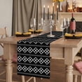 thumbnail image 2 of Table Runners 36 Inches Long Dress Scarves, Black Boho Farmhouse Kitchen/Dining Table Runner, Short Coffee Tablerunners, Vintage Ethnic Tribe Abstract Art Geometric 13x36 Inch, 2 of 9