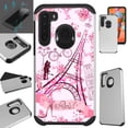 thumbnail image 1 of WORLD ACC Fusion Phone Case Compatible with Samsung Galaxy A21 + TEMPERED GLASS Hybrid TPU Phone Cover (Eiffel Tower Butterfly), 1 of 1
