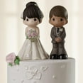 thumbnail image 3 of Precious Moments Perfect Couple Bride, Black Hair With Light Skin Tone Bisque Porcelain Wedding Figurine & Cake Topper, 172063, 3 of 9