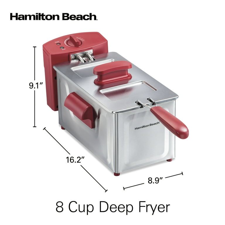 Hamilton Beach® Deep Fryer, 1.9 Liter/8 Cup Oil Capacity, 6 Cup Food  Capacity 