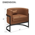 thumbnail image 4 of Apeaka Modern Velvet Solid Print Barrel Accent Chair, Brown, 4 of 5
