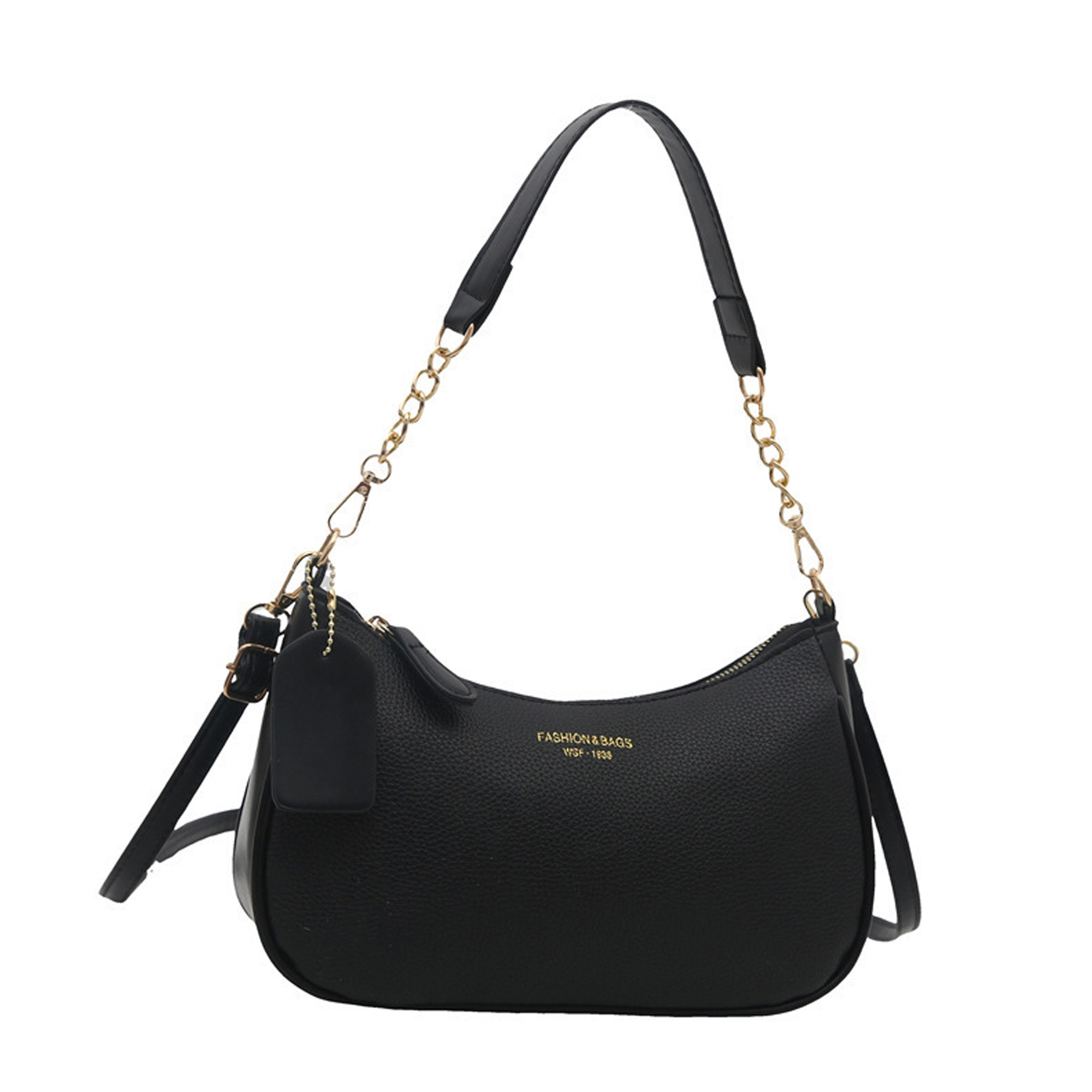 Women's Crossbody Shoulder Bag PU Leather Lightweight Purse, Single Pocket Zip Closure, Adjustable Strap for Casual Outfits - Stylish Small Handbag in Black/White/Red/Brown, Minimalist Fashion Daypac