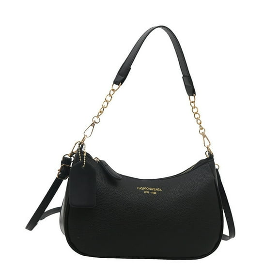 Women's Crossbody Shoulder Bag PU Leather Lightweight Purse, Single Pocket Zip Closure, Adjustable Strap for Casual Outfits - Stylish Small Handbag in Black/White/Red/Brown, Minimalist Fashion Daypac