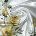 thumbnail image 7 of Ambesonne Farmhouse Valance & Curtain 3 Pcs Set, Classic Tartan Flowers, 55"x45", Grey Teal Pale Mustard, 7 of 7
