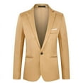 thumbnail image 5 of Traje informal de verano para hombre, chaqueta de traje antiarrugas sin planchar a la moda para oficina de negocios, traje ajustado de Color sólido para hombre, 5 of 5