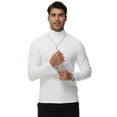 thumbnail image 3 of Tyhengta Men's Turtleneck Sweaters Long Sleeve Pullover Sweaters Mock Neck Knitted T-Shirt Basic Slim Fit Tee Tops White M, 3 of 10