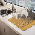 thumbnail image 2 of Orange Dish Drying Mats for Kitchen Counter, Abstract Modern Farmhouse Solid Color Absorbent Coffee Bar Mat with Non-slip Rubber Backed Quick Drying Dish Rack Pad 16"x24", 2 of 9
