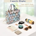 thumbnail image 5 of FORMRS Womens Corduroy Tote Bag Crossbody Shoulder Handbag with Pocket, Blue Shimmering Pattern, 5 of 7